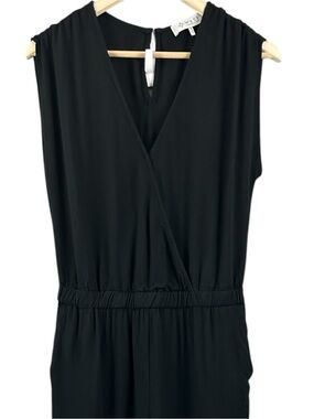 Anthropologie - Wayf Black Sleeveless V-Neck Jumpsuit with Elastic Waist